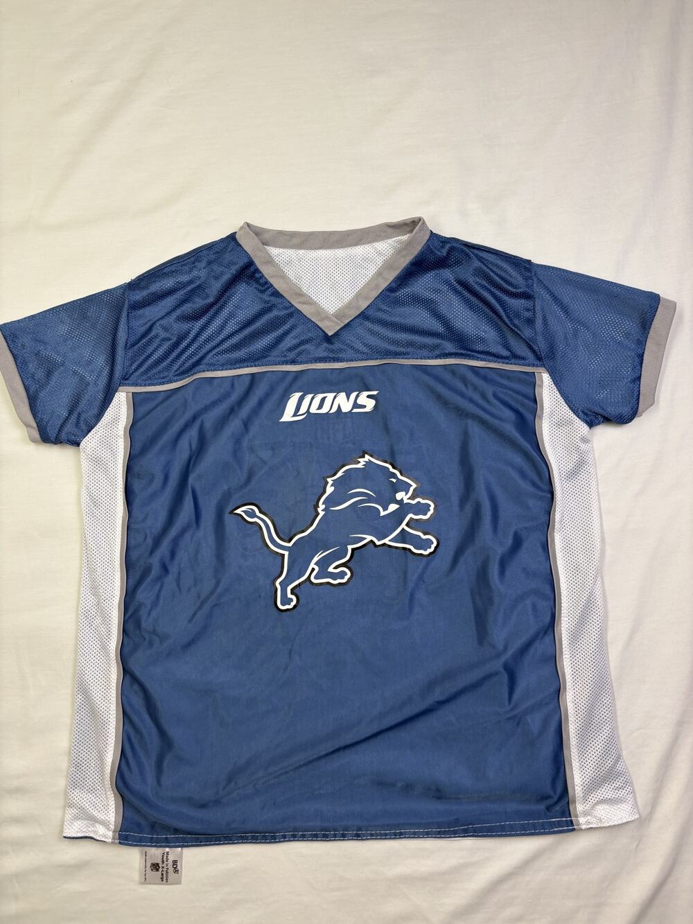 Detroit Lions NFL Youth XL Reversible Flag Football Jersey Blue Gray
